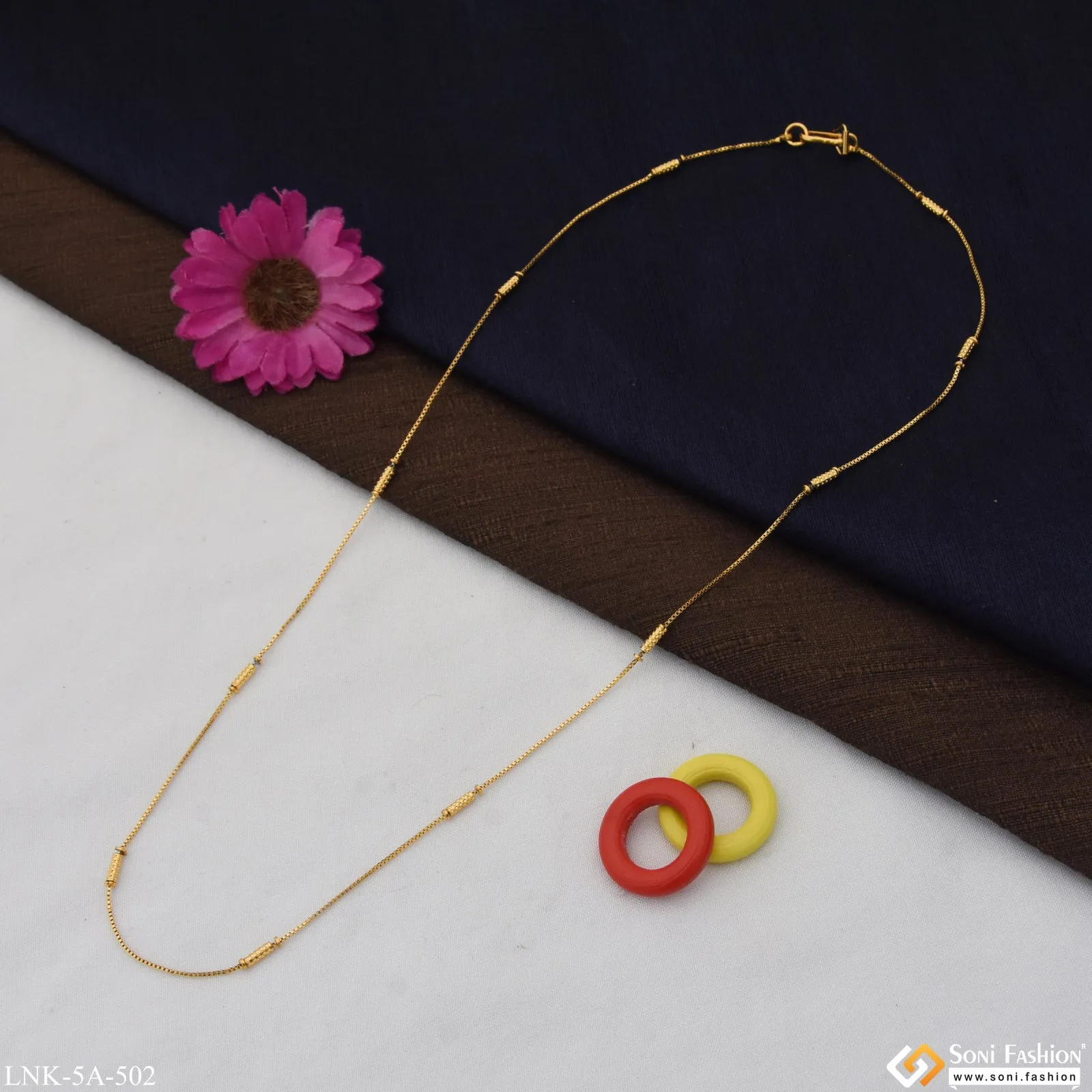 Fashionable Slim Design Gold Plated Chain for Ladies - Style A502
