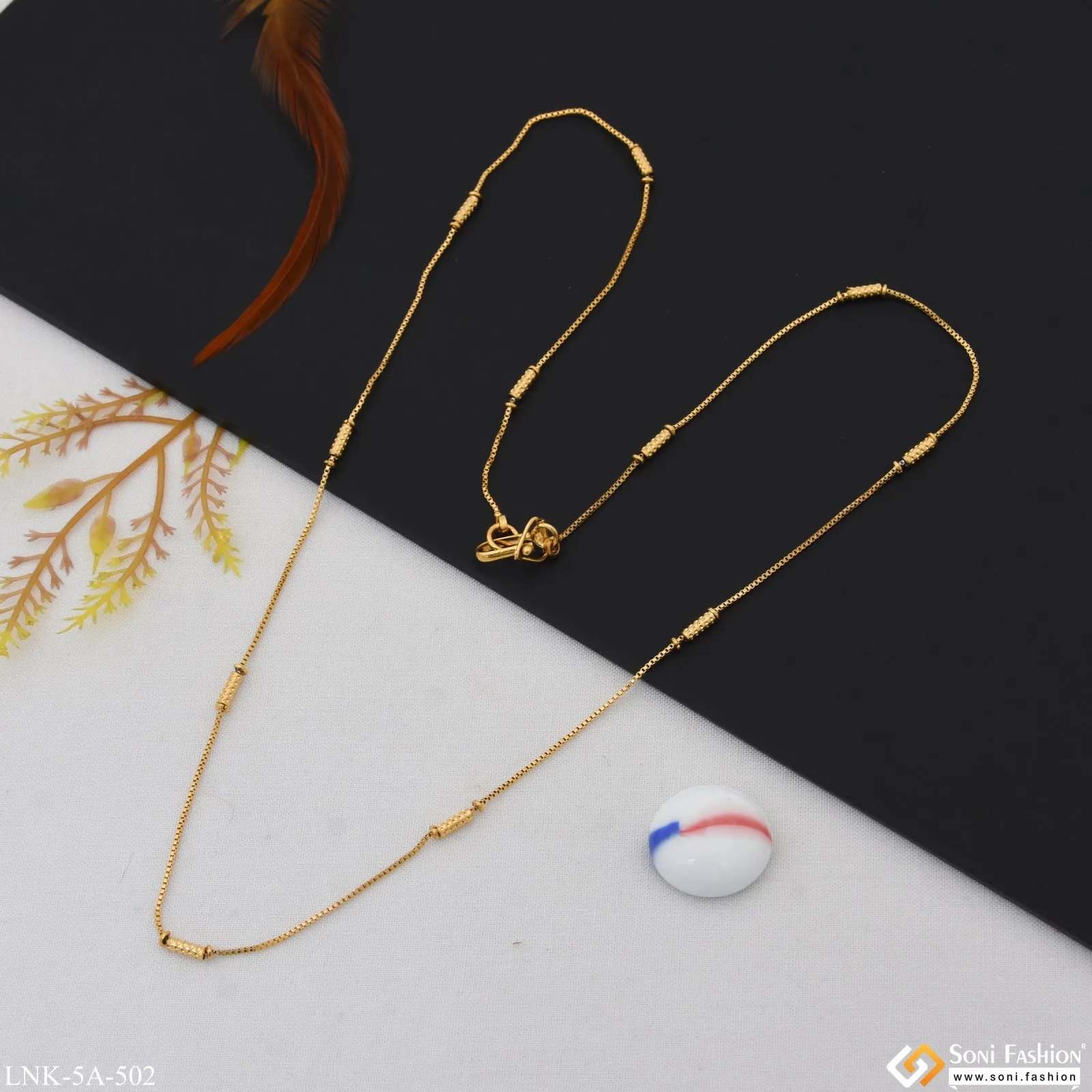Fashionable Slim Design Gold Plated Chain for Ladies - Style A502