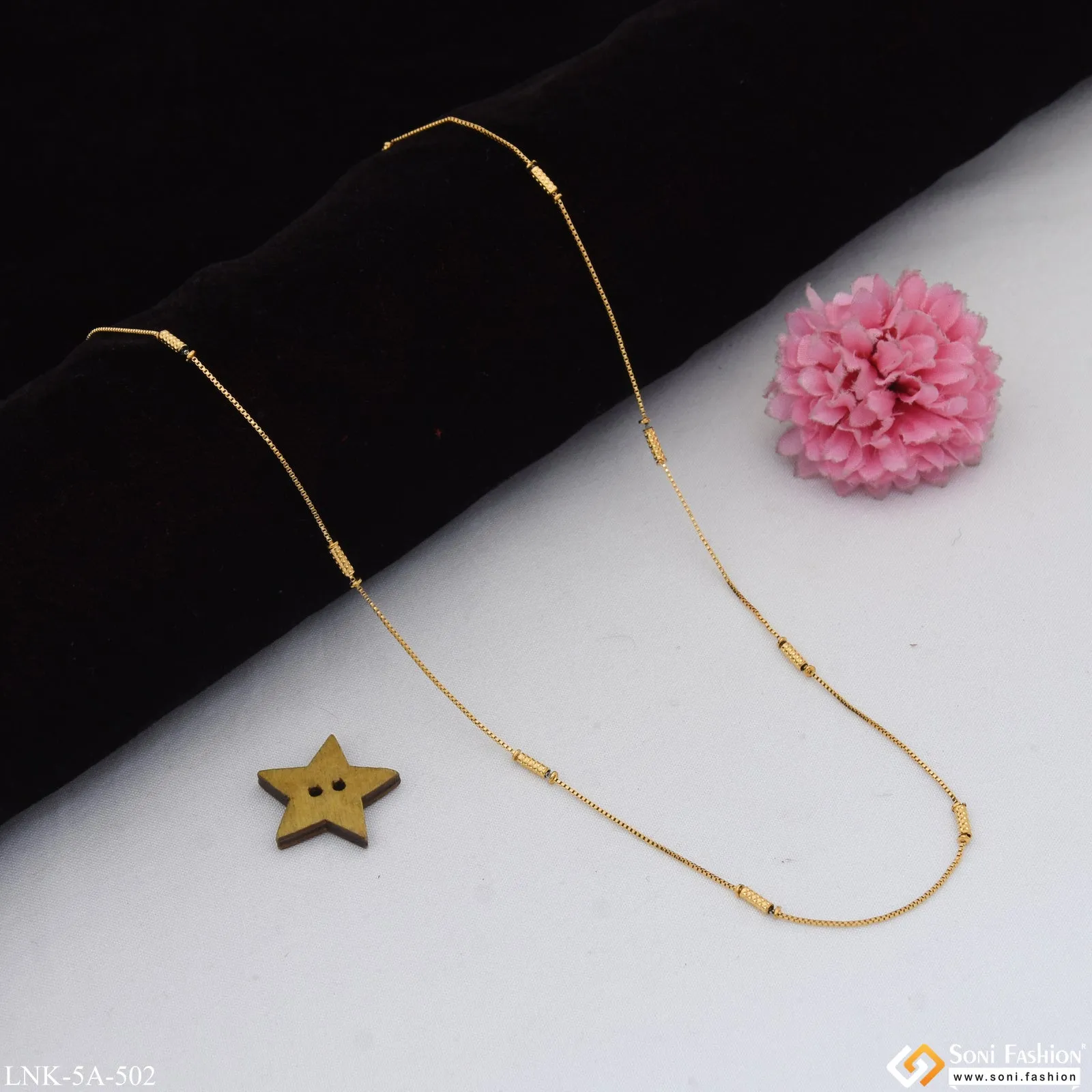 Fashionable Slim Design Gold Plated Chain for Ladies - Style A502