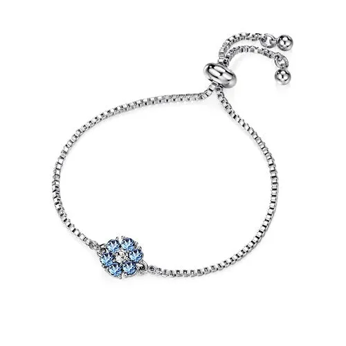 Flower Birthstone Bracelet (12 Colours)