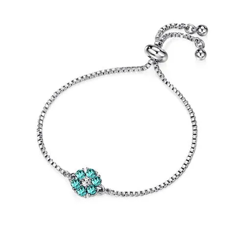 Flower Birthstone Bracelet (12 Colours)