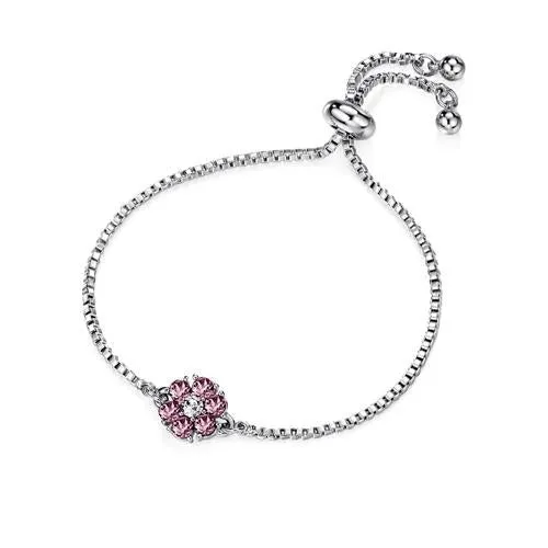 Flower Birthstone Bracelet (12 Colours)