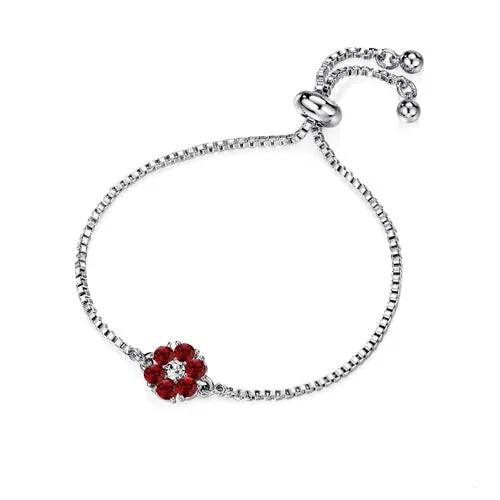Flower Birthstone Bracelet (12 Colours)