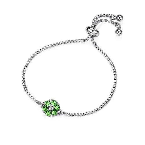 Flower Birthstone Bracelet (12 Colours)
