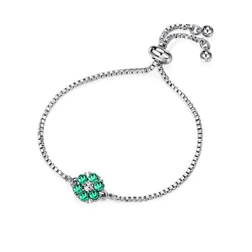 Flower Birthstone Bracelet (12 Colours)