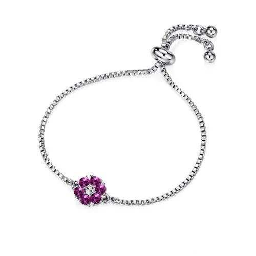 Flower Birthstone Bracelet (12 Colours)