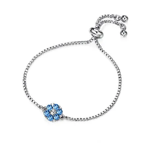 Flower Birthstone Bracelet (12 Colours)
