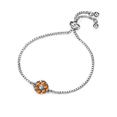 Flower Birthstone Bracelet (12 Colours)