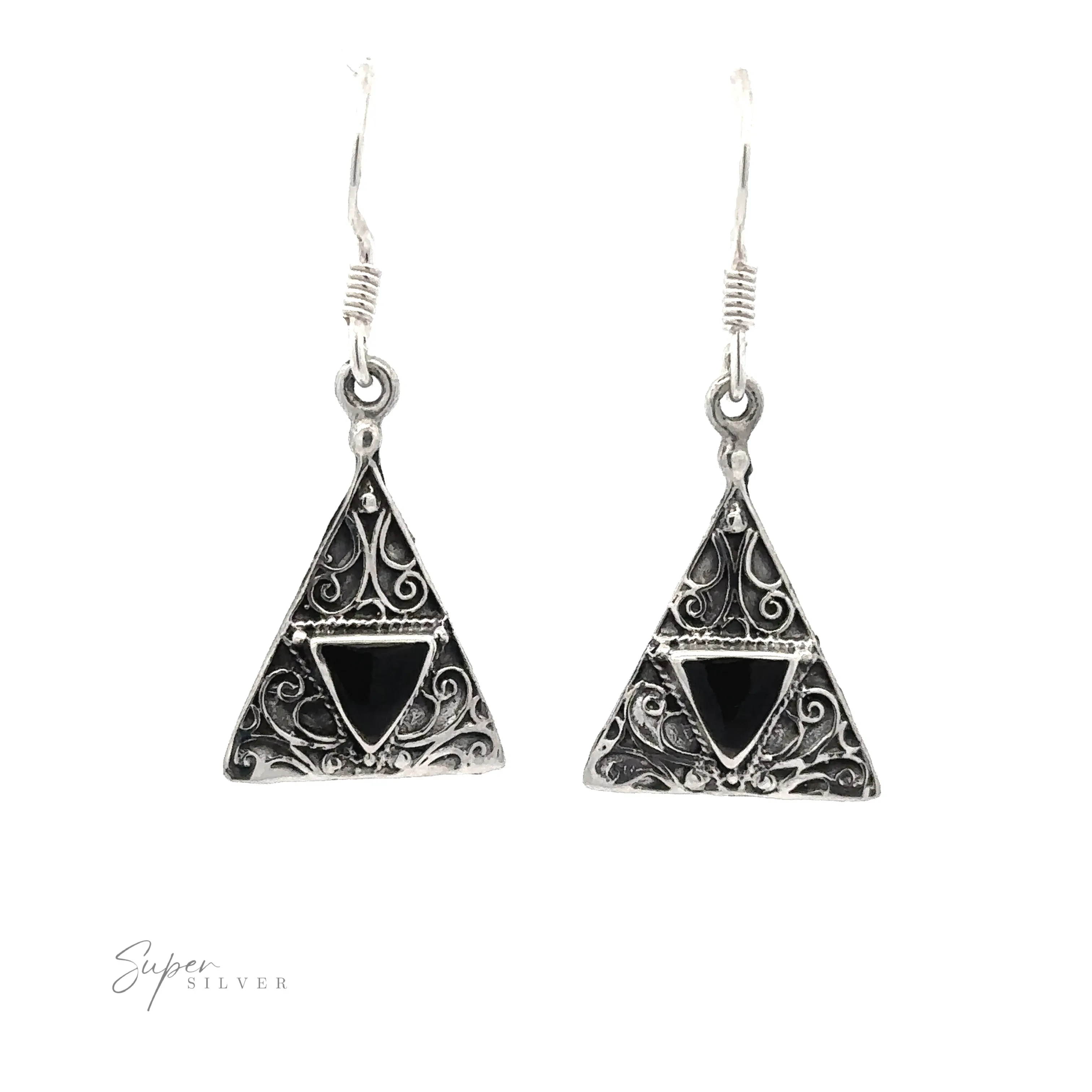Freestyle Design Triangle Shape Inlaid Earrings