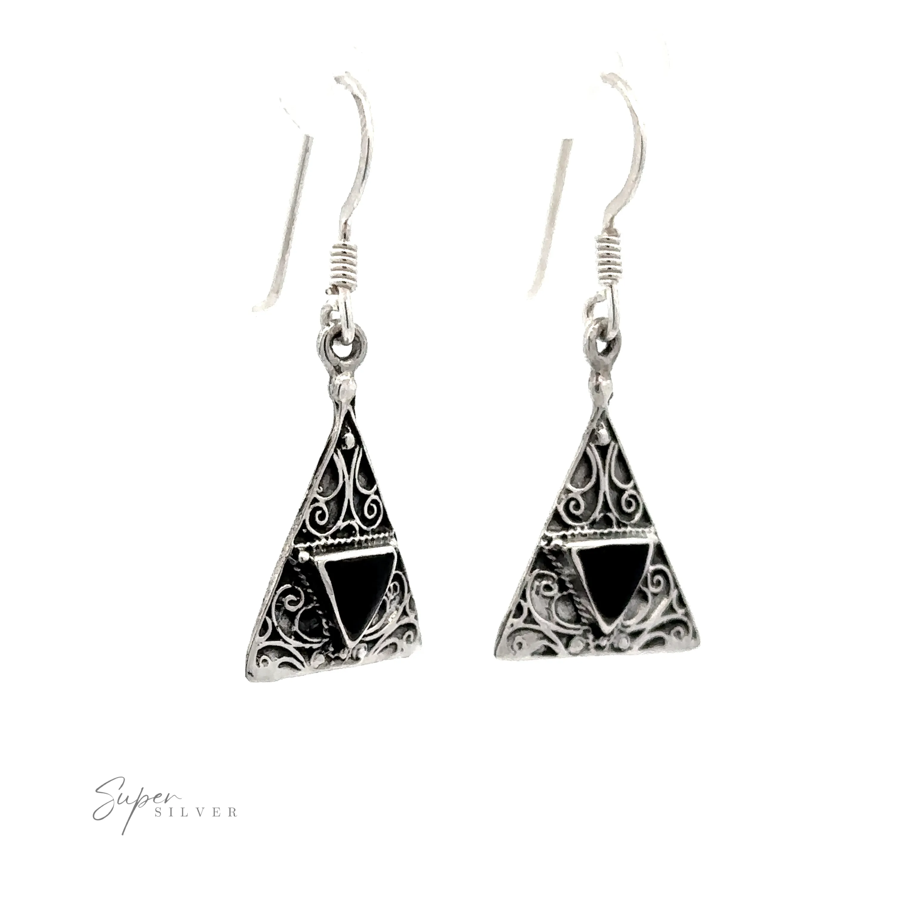 Freestyle Design Triangle Shape Inlaid Earrings