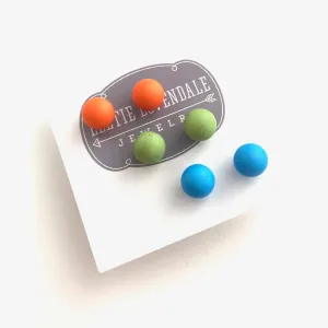Fruit Colada Stud Earring Set | 8mm Vintage Lucite Triple Studs Set
