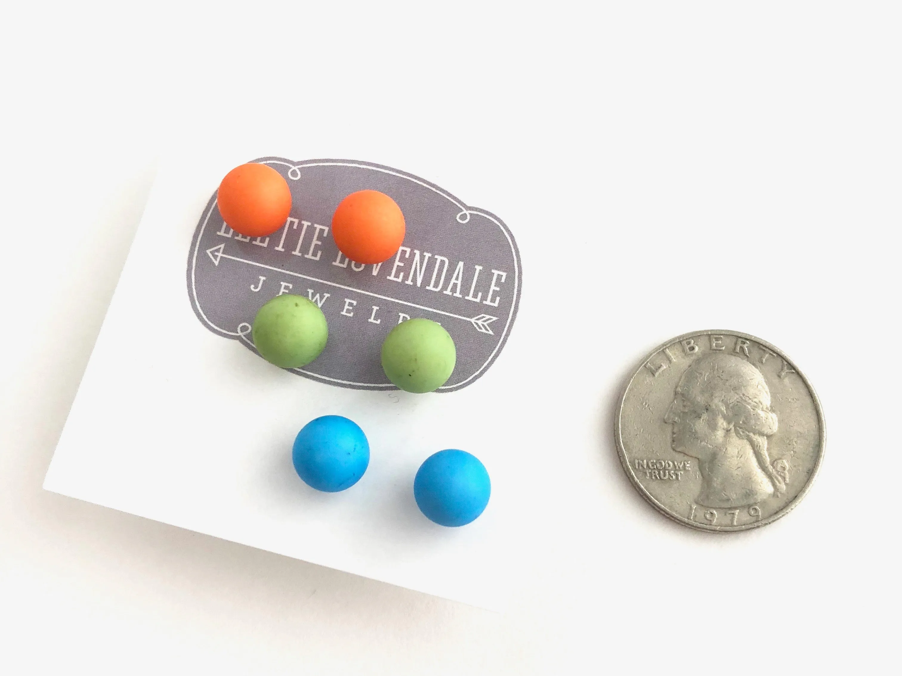Fruit Colada Stud Earring Set | 8mm Vintage Lucite Triple Studs Set