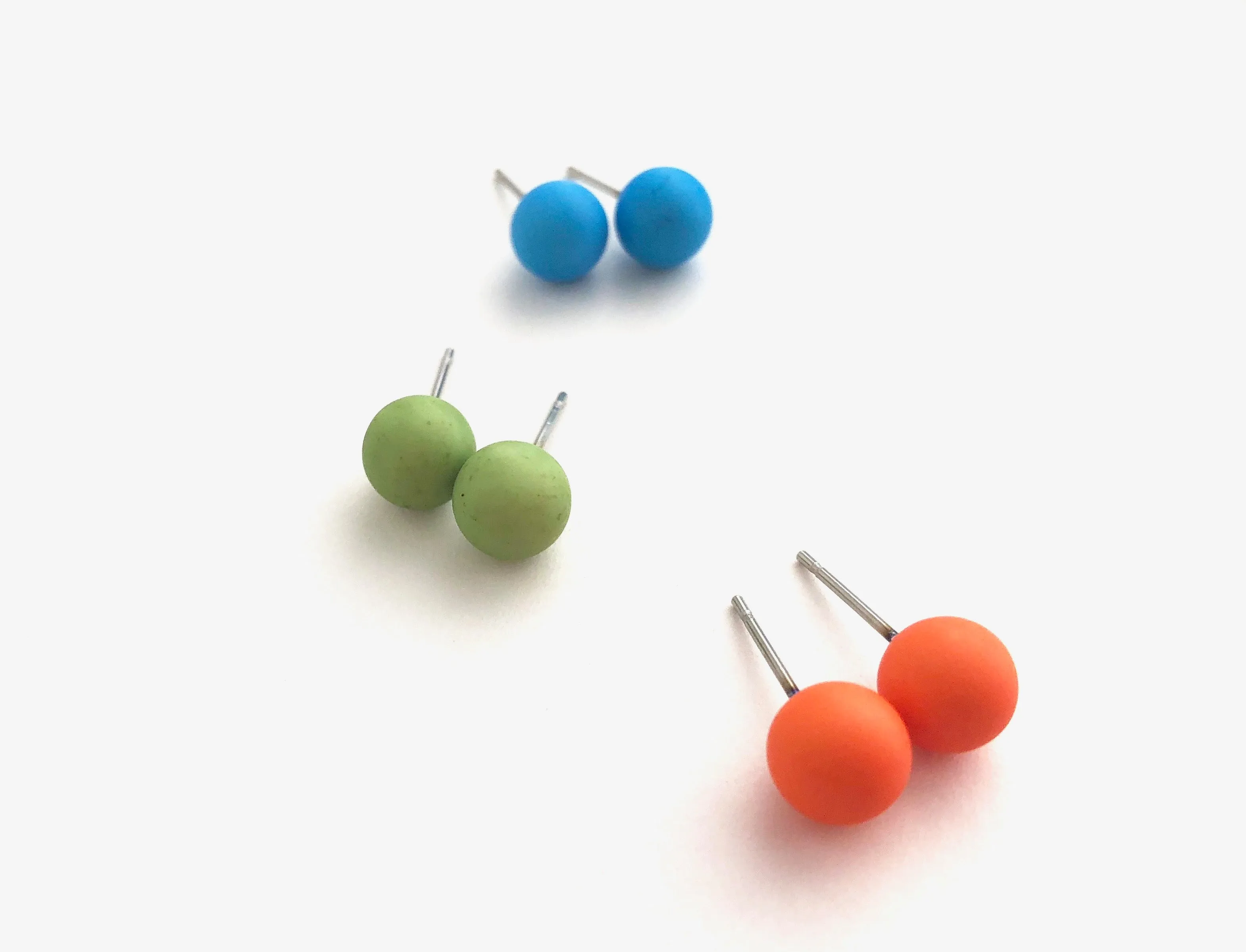 Fruit Colada Stud Earring Set | 8mm Vintage Lucite Triple Studs Set