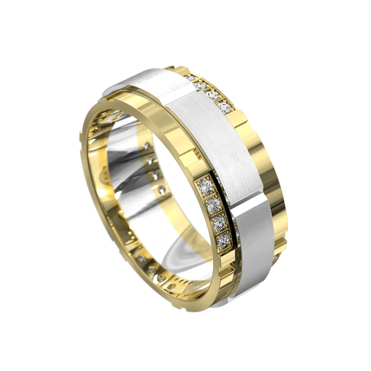 Full Circle Matt & Polished Diamond Ring