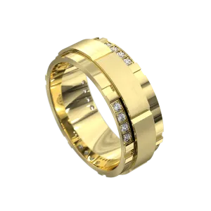 Full Circle Matt & Polished Diamond Ring