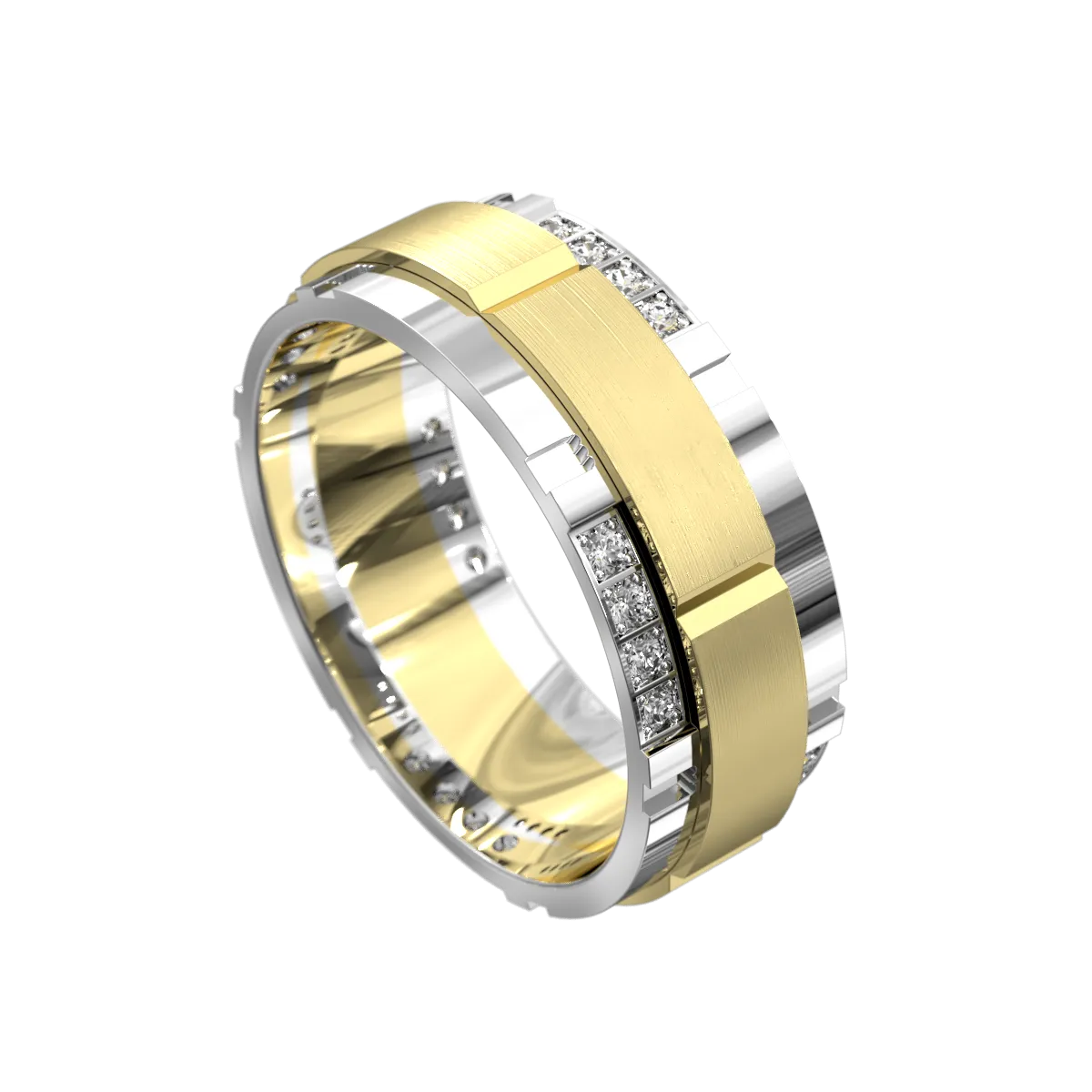 Full Circle Matt & Polished Diamond Ring