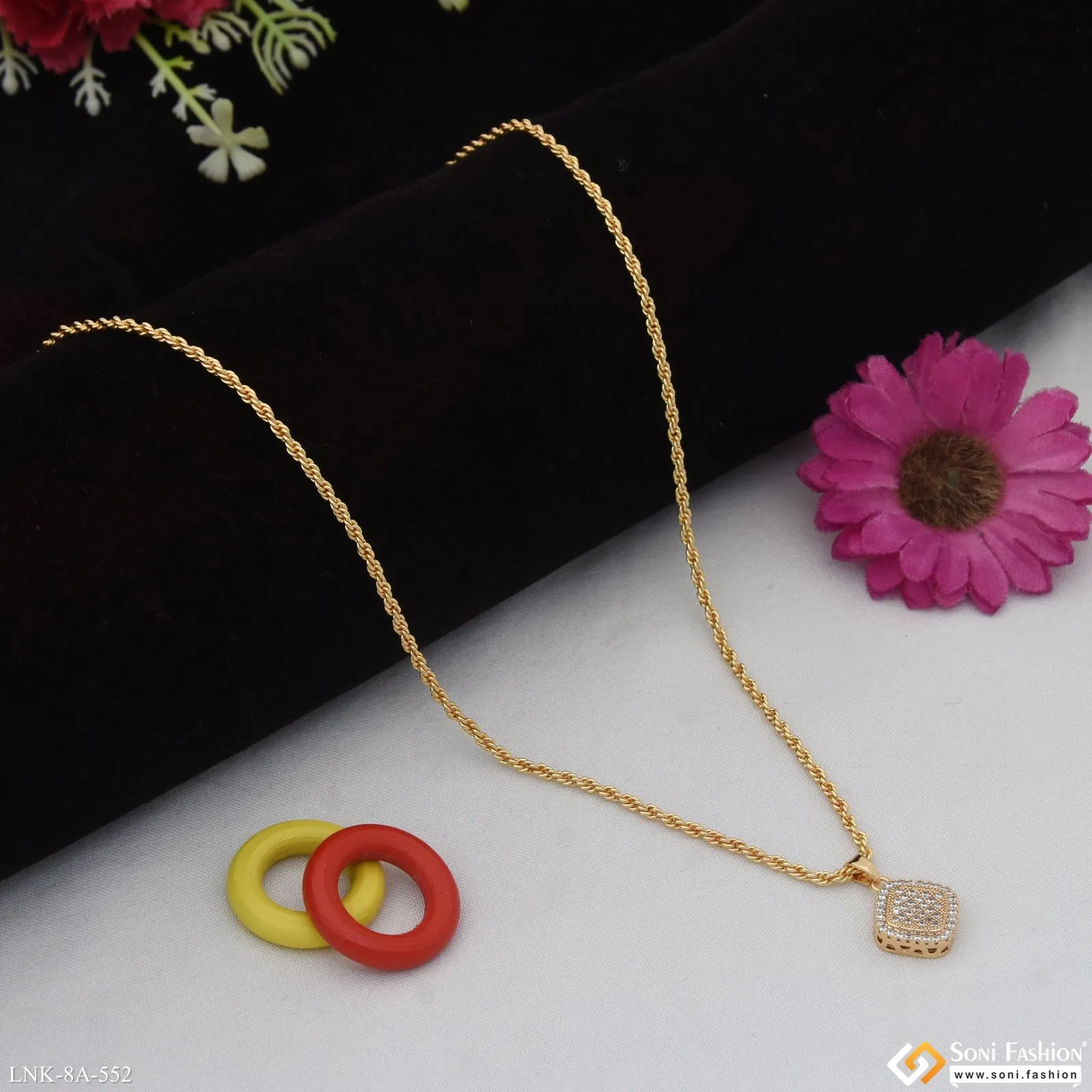 Glittering Design Gold Plated Chain Pendant for Ladies - Style A552