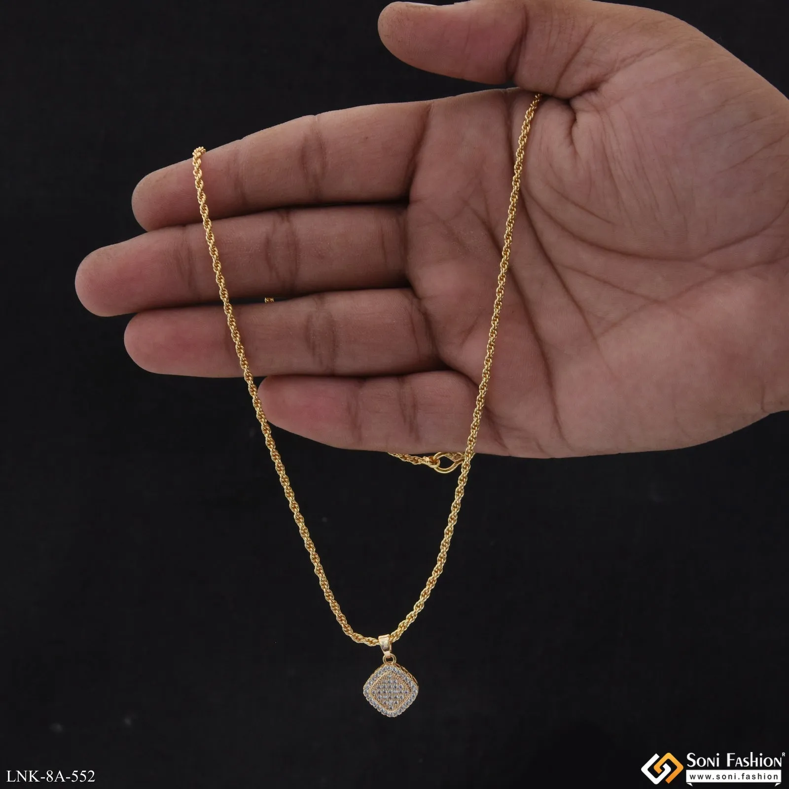 Glittering Design Gold Plated Chain Pendant for Ladies - Style A552