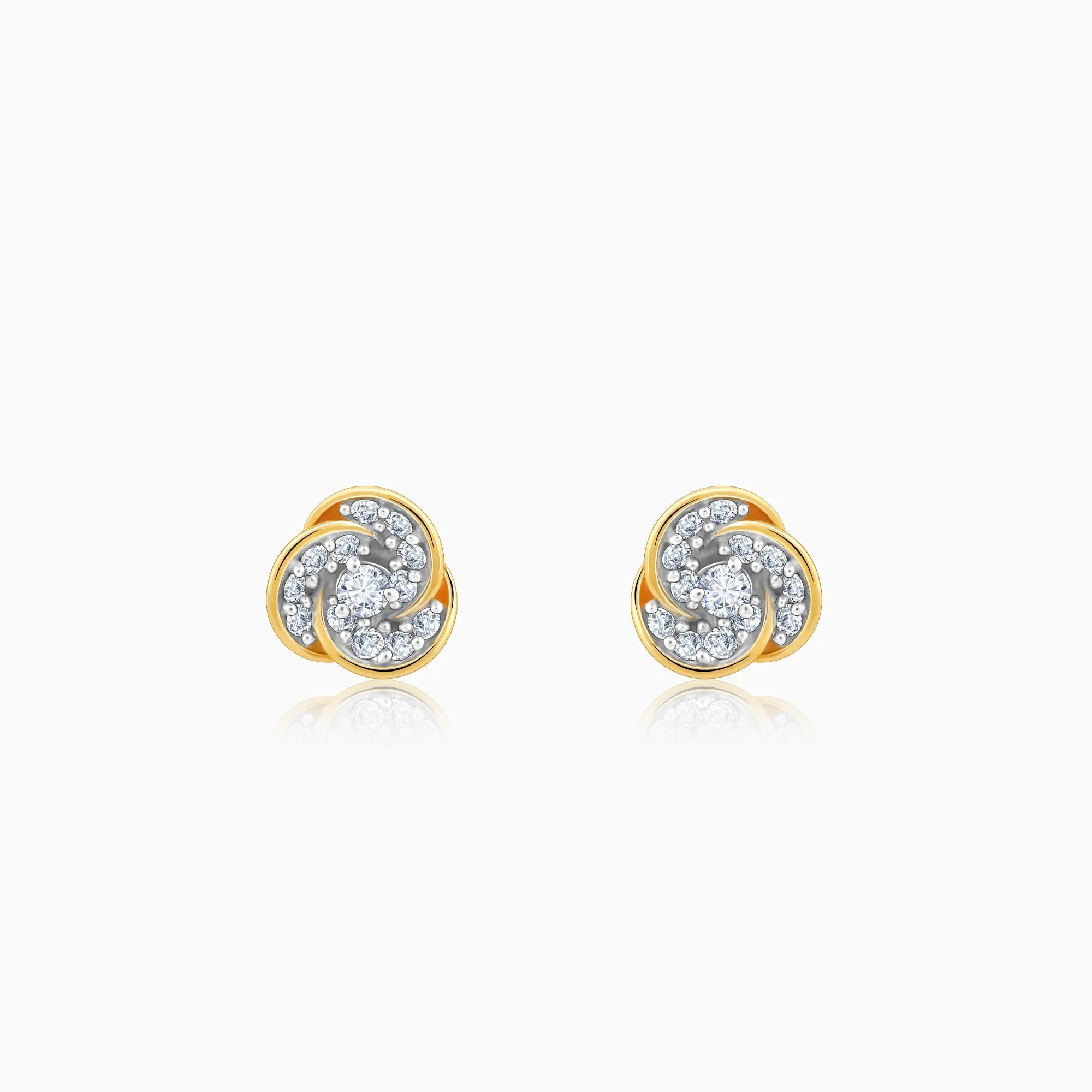 Gold Flora Diamond Earrings
