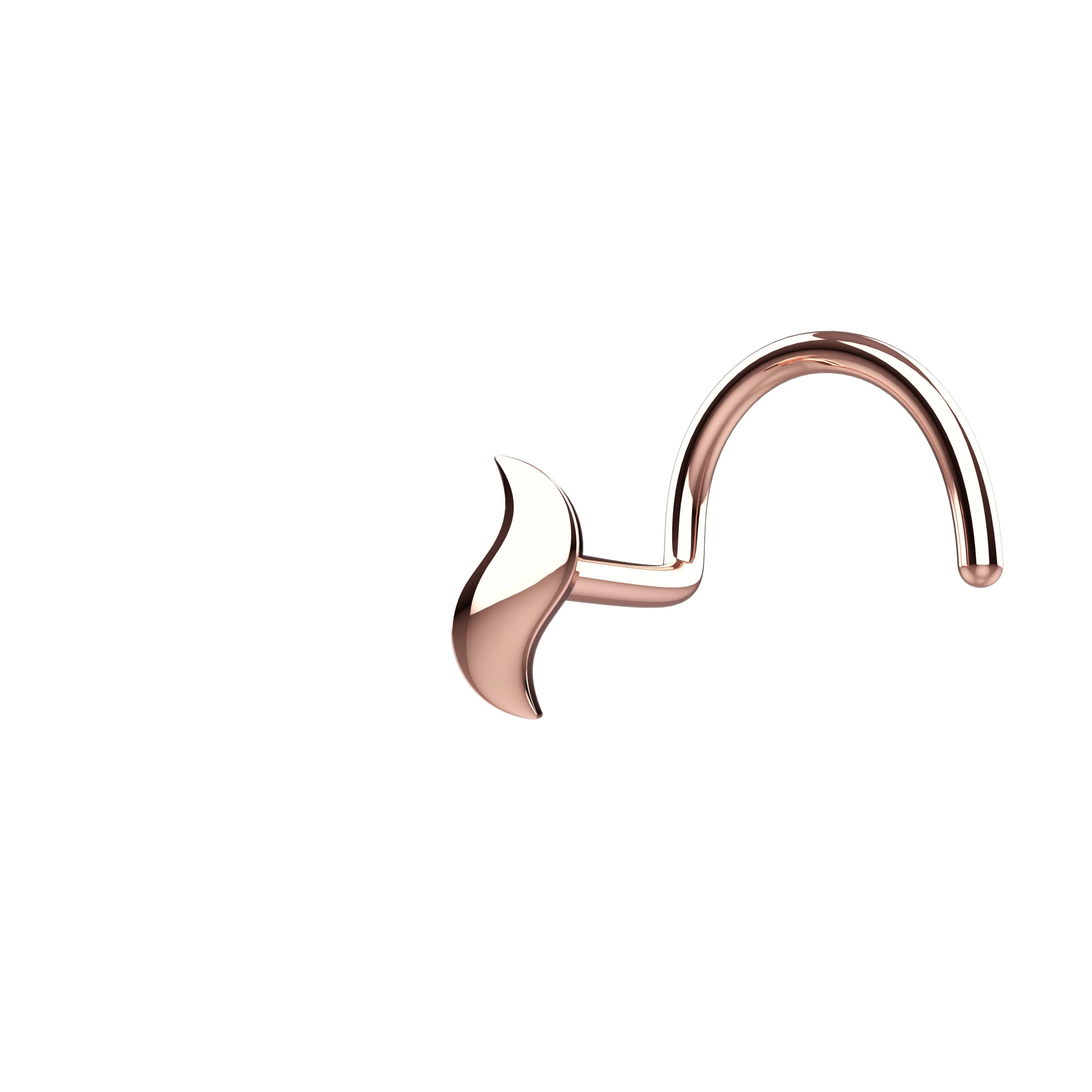 Gold Leaf Nose Stud – Delicate Nose Ring Piercing