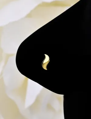 Gold Leaf Nose Stud – Delicate Nose Ring Piercing