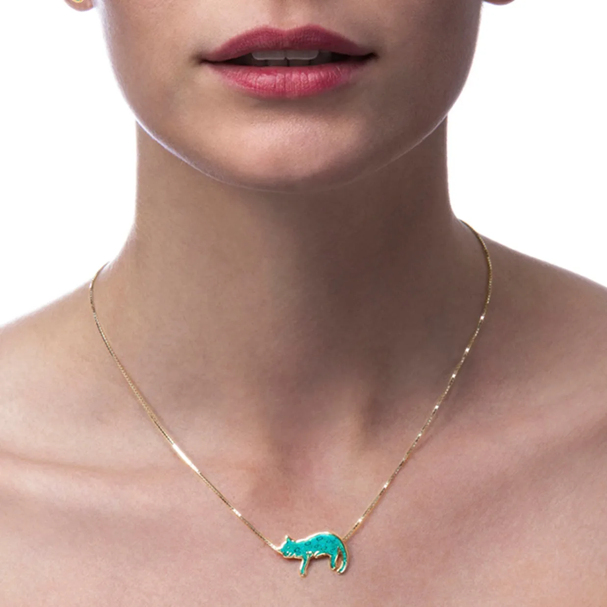Gold Plated Silver Cat Necklace Pet Lovers Gift