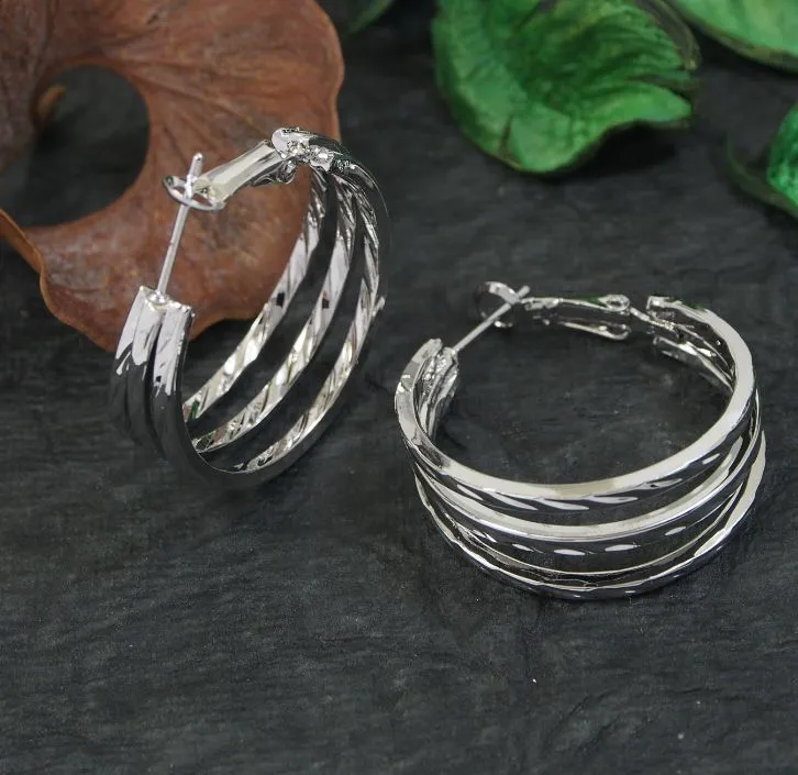 Gold/Silver Plated Shining Hoops Earring