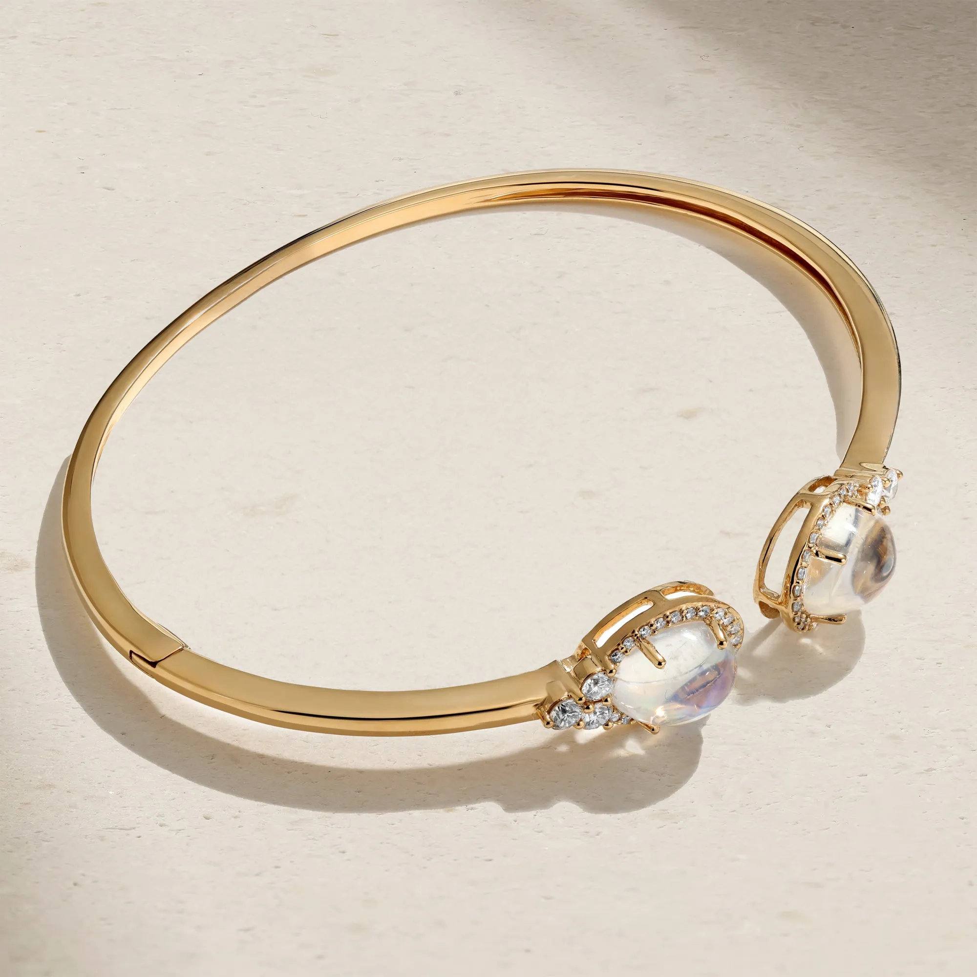 Grapevine Moonstone and Diamond Bangle