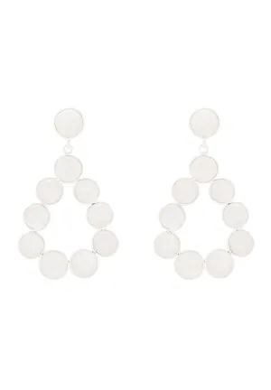 Hatun Gemstone Statement Earrings Silver Moonstone