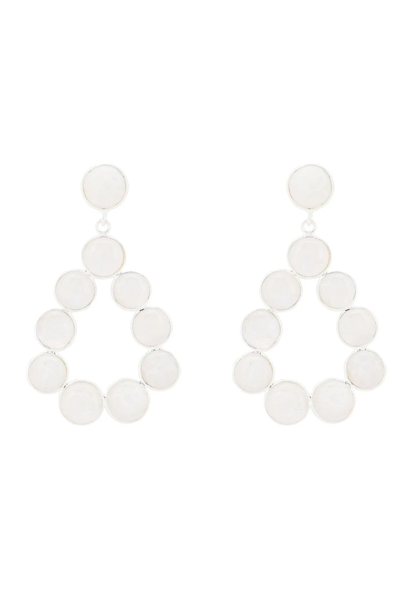 Hatun Gemstone Statement Earrings Silver Moonstone