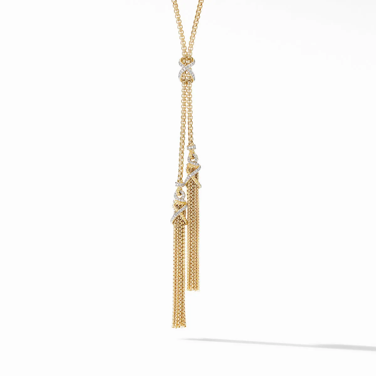 Helena Tassel Necklace in 18K Yellow Gold with Diamonds