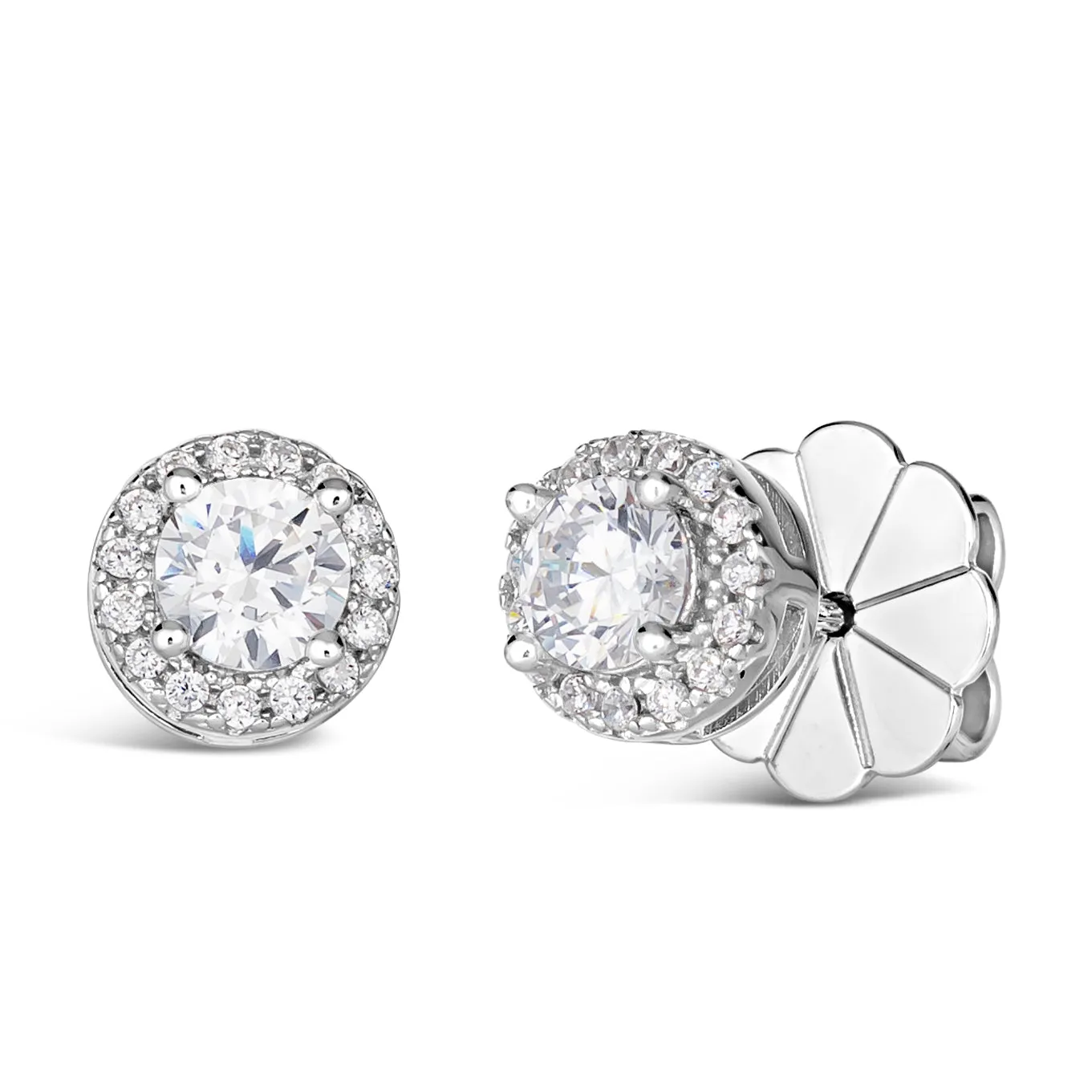 Hello, Halo 1 Carat Diamond Crystalline Studs