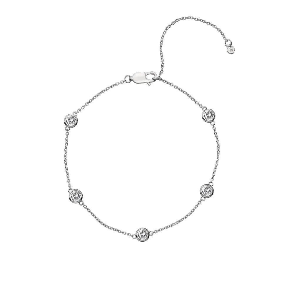 Hot Diamonds Tender White Topaz Intermittent Bracelet