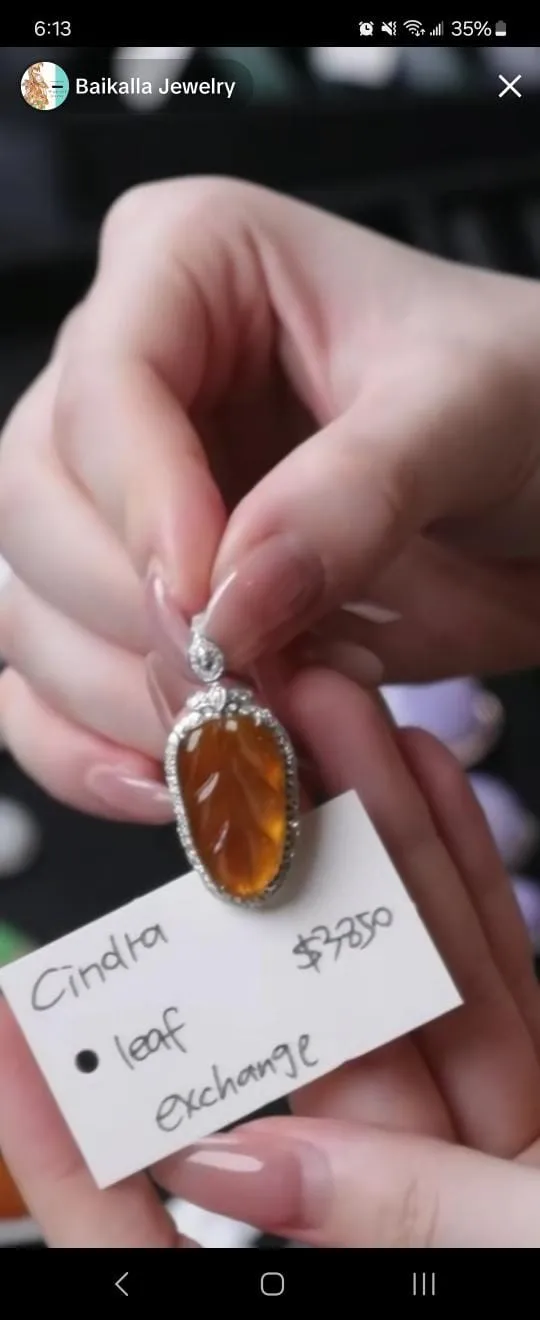 IG Live "18ky Gold Natural Icy Rich Yellow Burmese Jadeite Jade Leaf Necklace" (Live Pick) (11/19/24)
