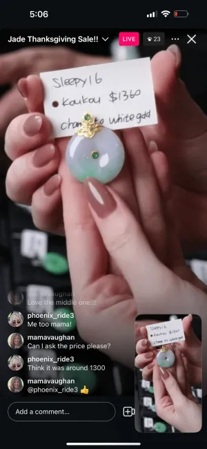 IG Live "Natural Lavender & Green Jadeite Jade Kou Kou Necklace (swap bail & center as sent)" (Live Pick) (11/27/24)
