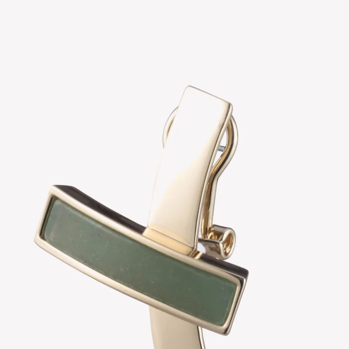 INLAID CROSSBAR EARRINGS - JADE