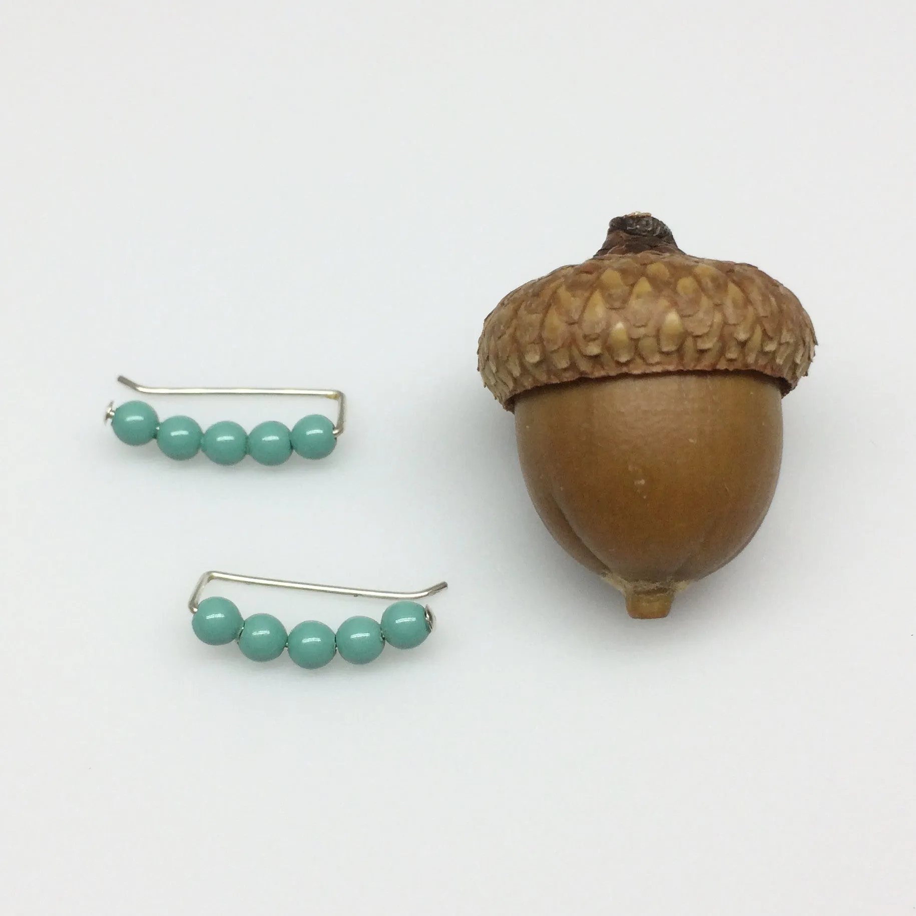Jade Pearl Sweep Ear Climbers