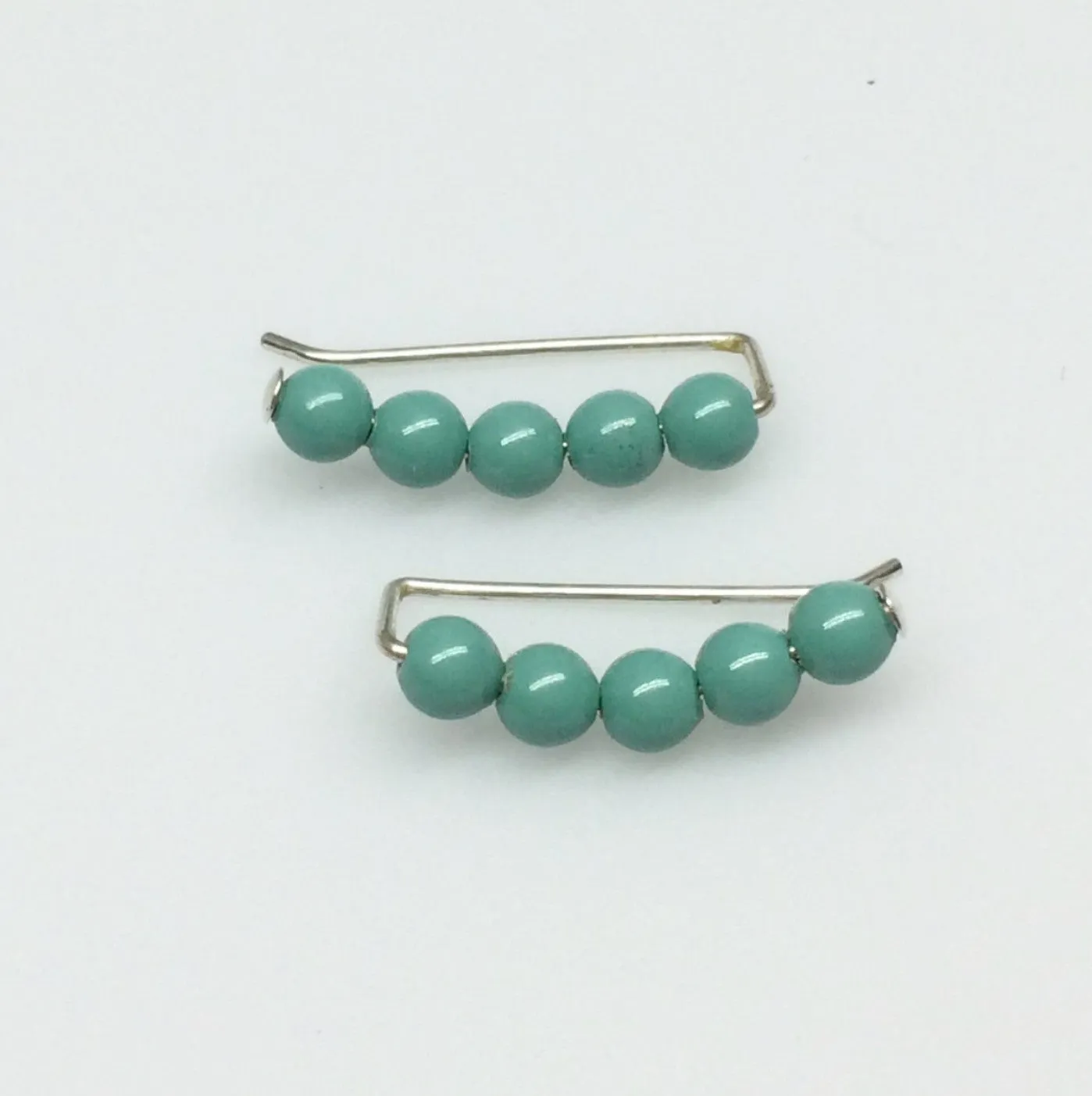 Jade Pearl Sweep Ear Climbers