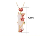 Jade Pendant Necklace Enamel Charm 18K Gold Plated Chain Bamboo Dainty Gemstone