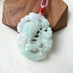 Jadeite Jade Bird Parrot Eagle Necklace Hand Carved Pendant, ZYF-0622-1661358387
