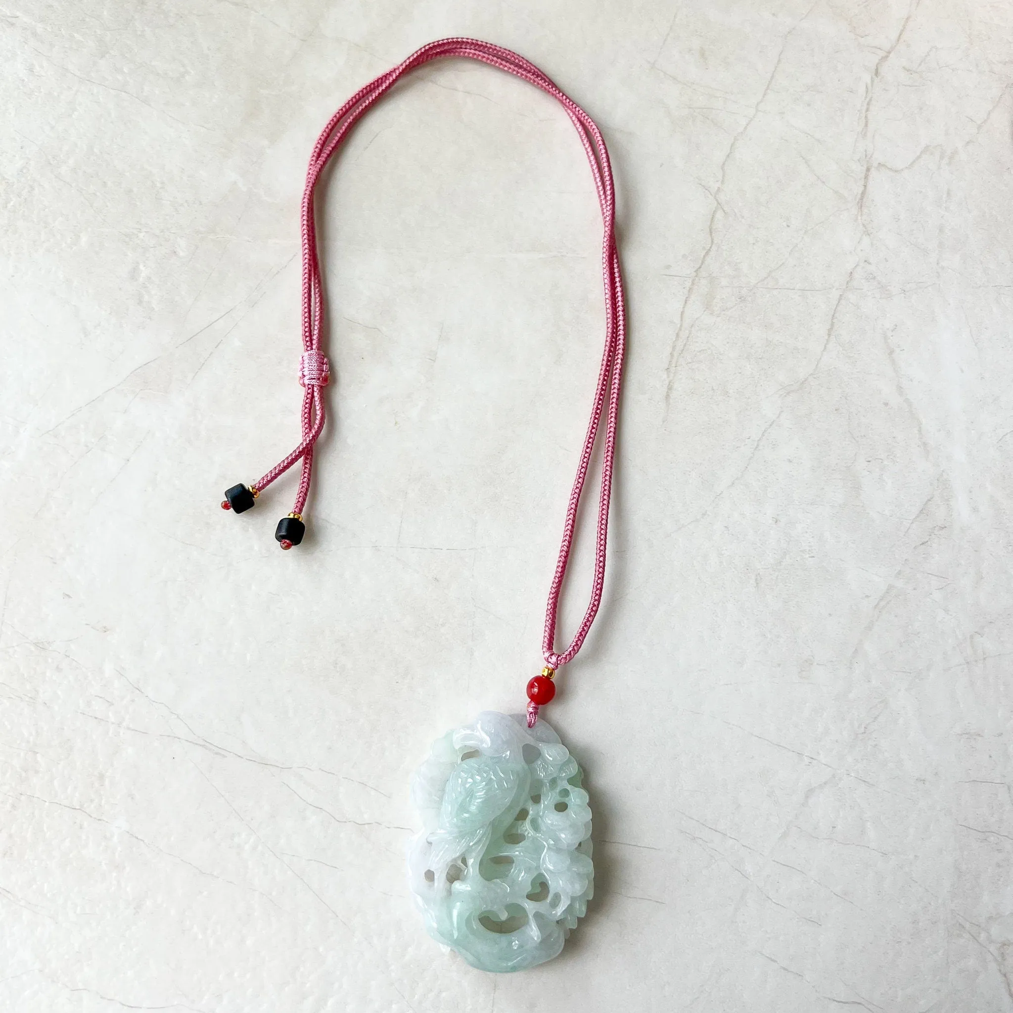 Jadeite Jade Bird Parrot Eagle Necklace Hand Carved Pendant, ZYF-0622-1661358387