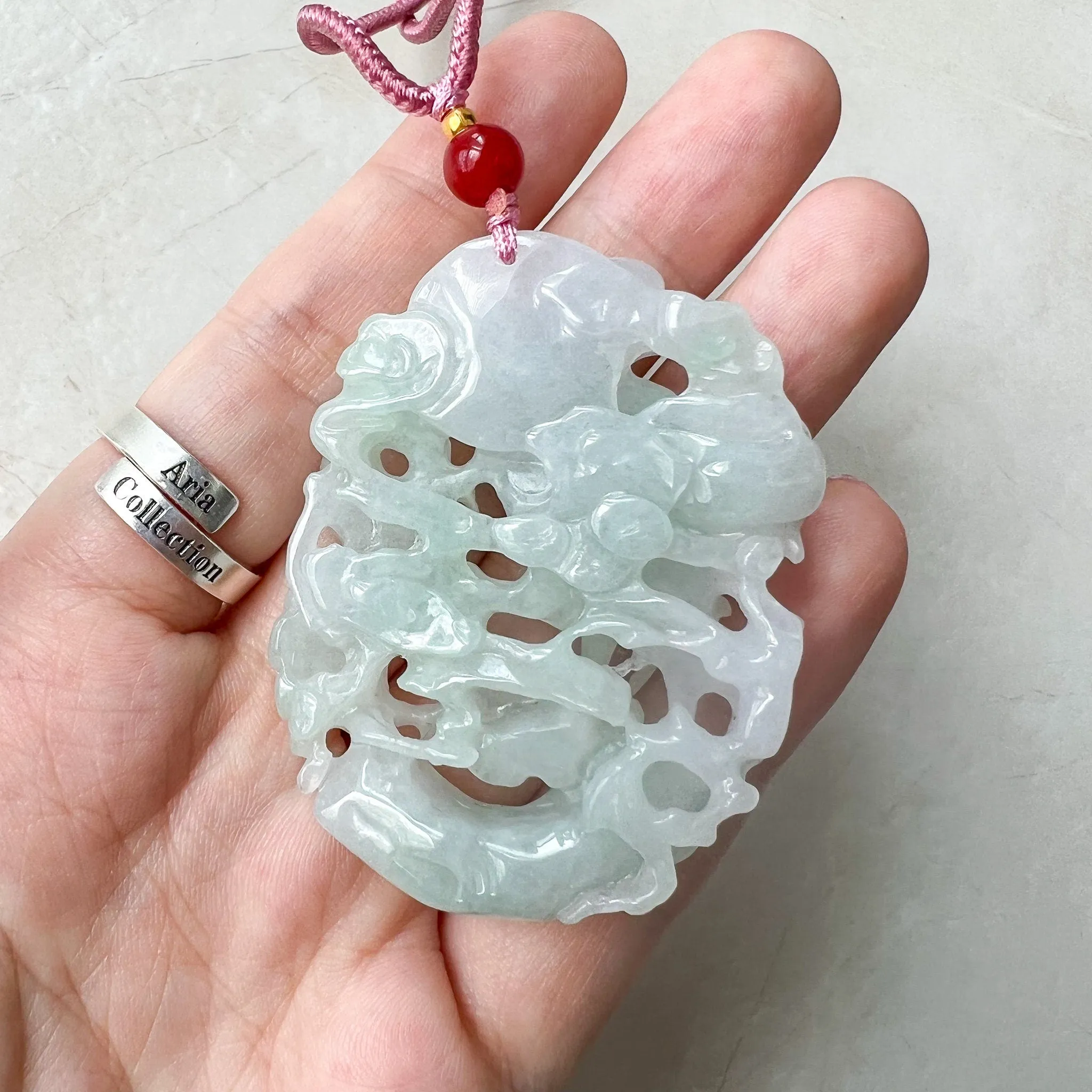 Jadeite Jade Bird Parrot Eagle Necklace Hand Carved Pendant, ZYF-0622-1661358387