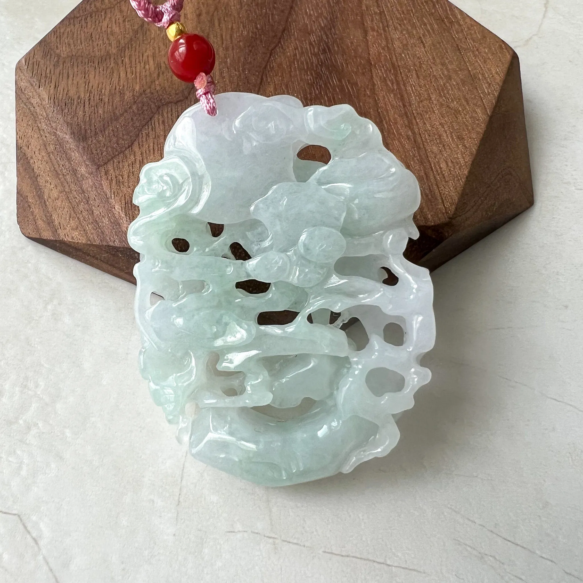 Jadeite Jade Bird Parrot Eagle Necklace Hand Carved Pendant, ZYF-0622-1661358387