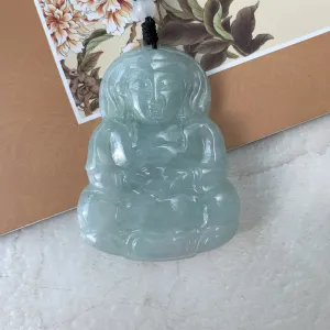 Jadeite Jade Guan Yin Avalokiteshvara Hand Carved Pendant Necklace, YJ-0321-0390692