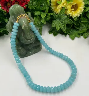 Jaipuri Sky Blue Color Jade Beads Necklace For Woman By Gehna Shop