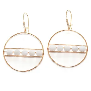 Jewelry Kit, The Saturn Gemstone Earring Set - White Moonstone and Gold - Limited Edition
