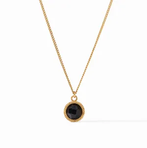 Julie Vos Fleur-de-Lis Obsidian Black Solitaire Necklace