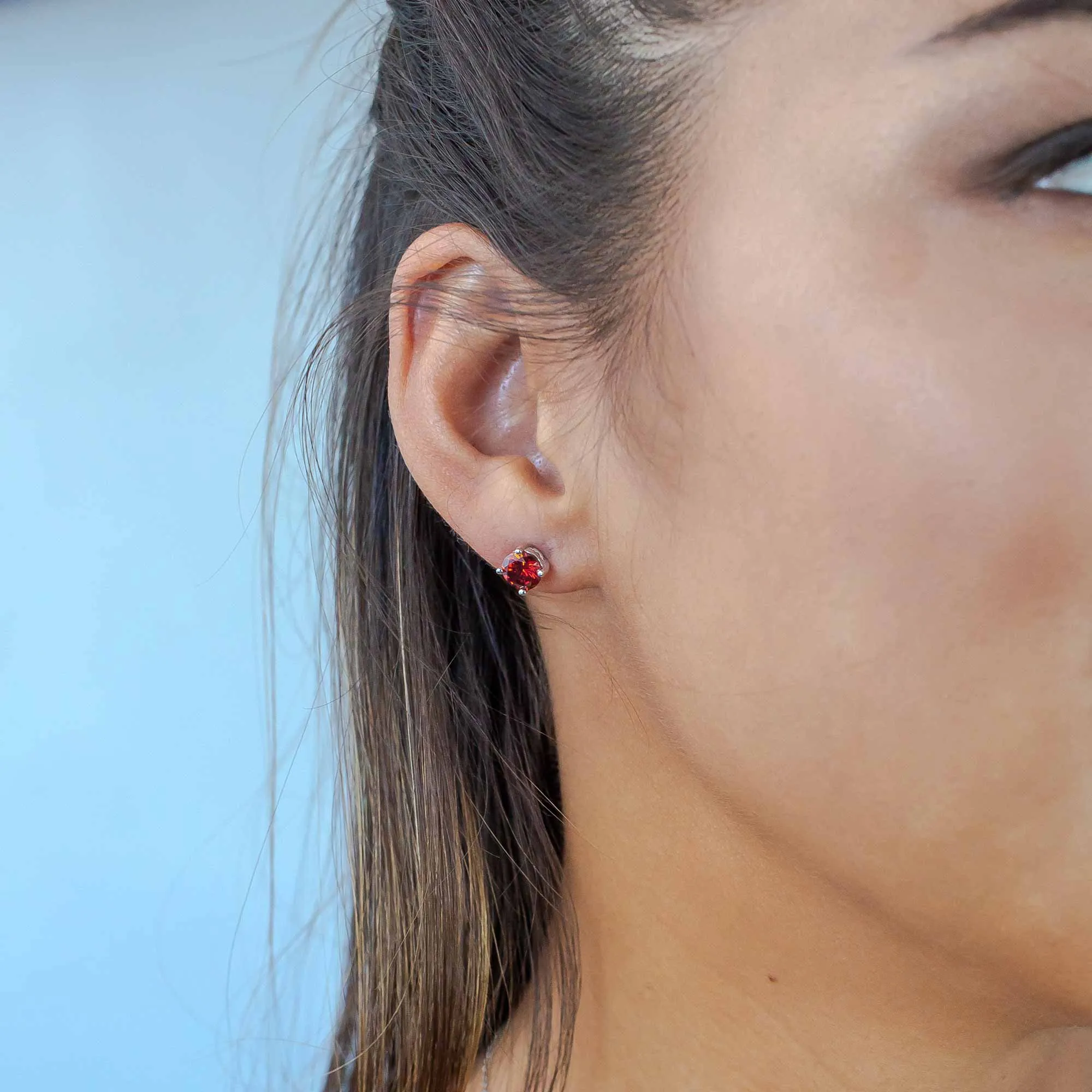 July Birthstone Earrings - Ruby
