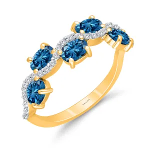 Kallati Blue Topaz Diamond Band