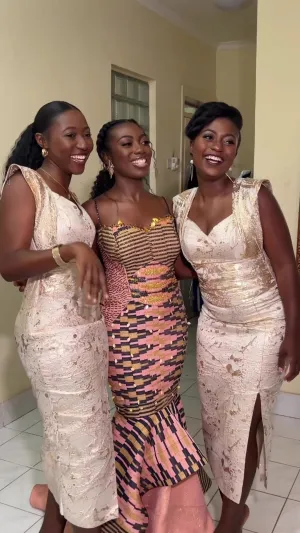 Kente Cloth Royal Wedding Dress DP14